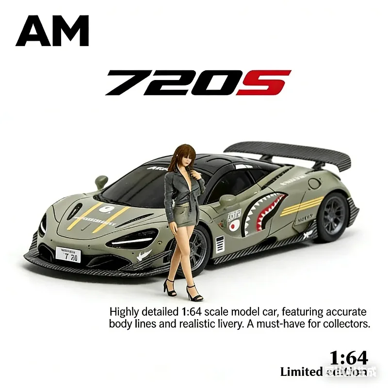 

AM Aurora 1:64 720S Casted Realistic Static Alloy Car Model, Boys' Holiday Gift Toy Collection Decoration Item.