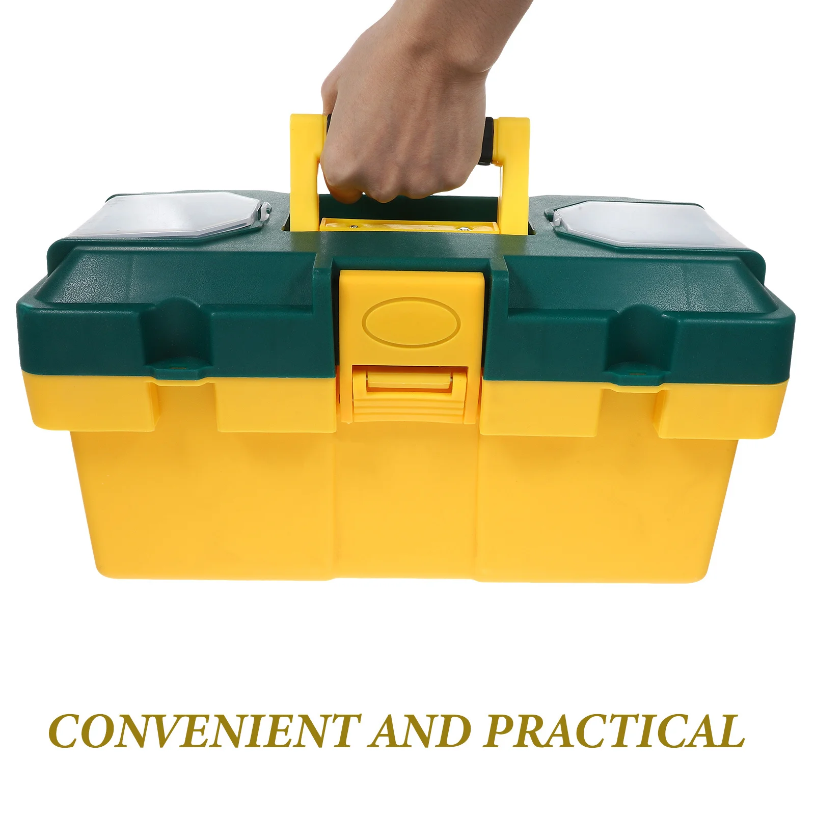 صندوق أدوات بلاستيكي متعدد الوظائف صندوق تخزين الأدوات المحمول سعة صغيرة منظم الأدوات حقيبة حمل متينة بمقبض