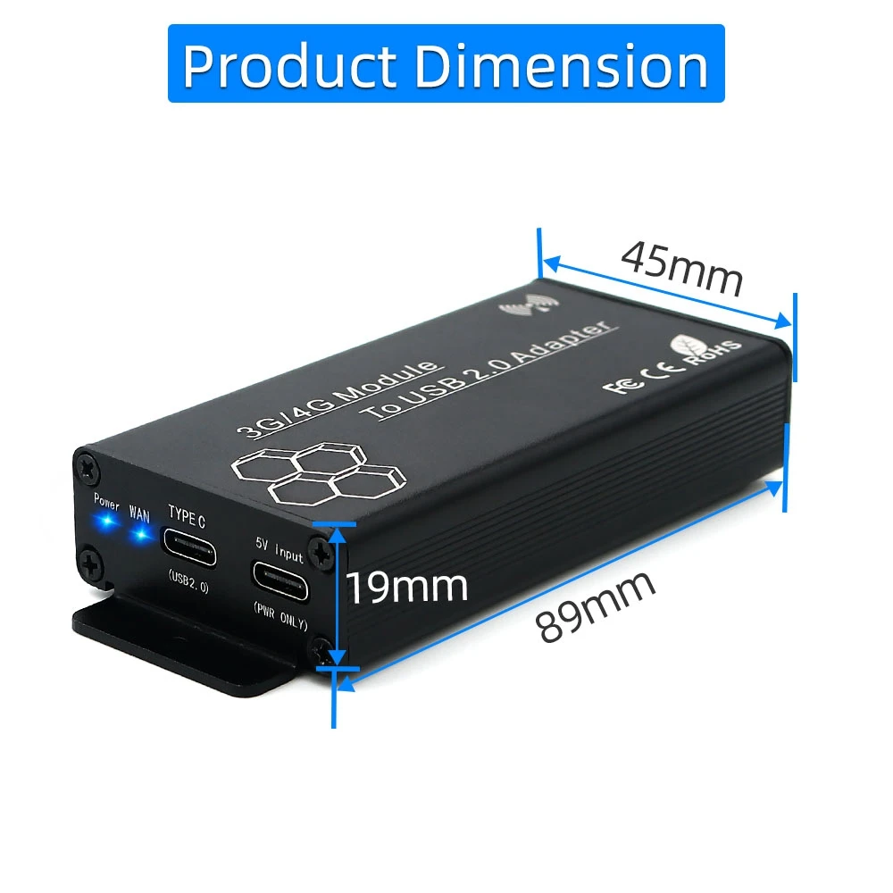 Mini PCI-E To USB 2.0(TYPE C) Adapter With SIM Card Slot And Auxiliary Power Interface For WWAN/LTE Module Highly Recommended