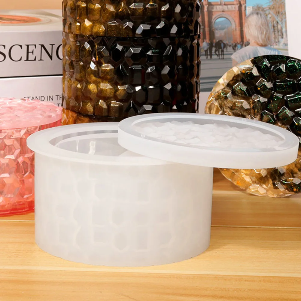 

1Set DIY Silicone Storage Jar Mold Round Shape Reusable Non Stick Epoxy Casting Mold for Craft Making Trinket Box