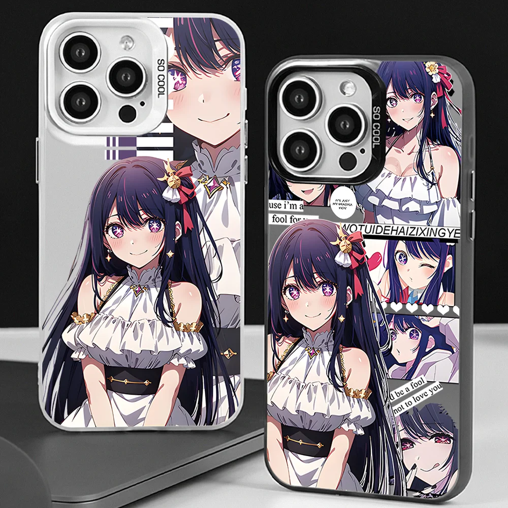 Bilibili Anime OSHI NO KO Phone Case for iPhone 12 11 13 14 15 16 Max Pro Plus Laser Cover