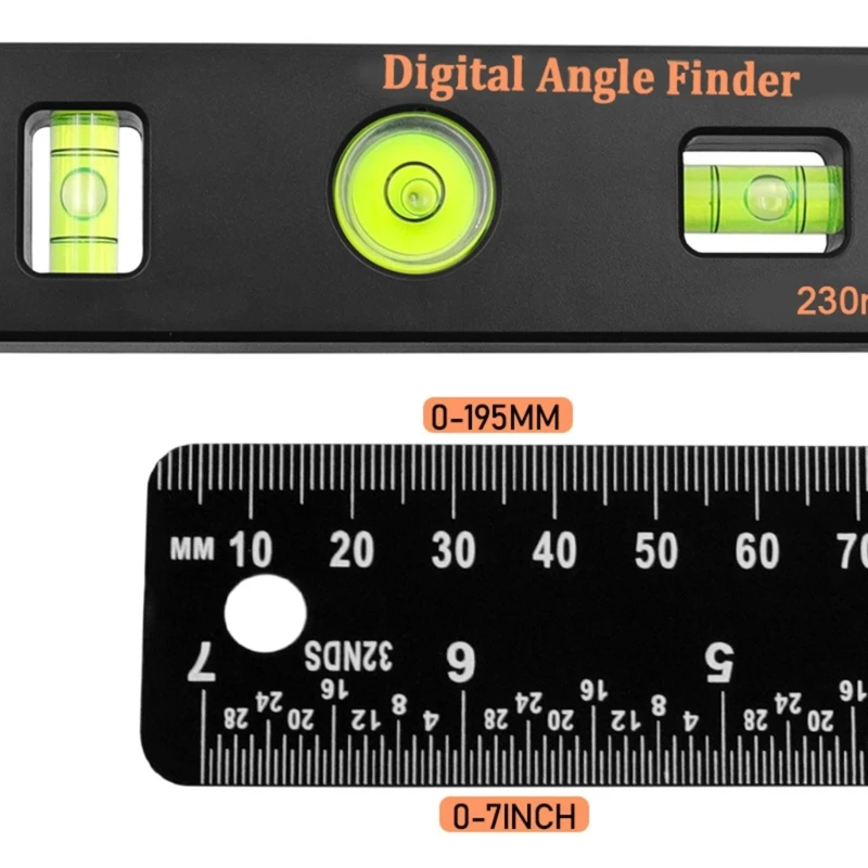 Digital Display Ruler 4-in-1 Folding-Metal Stationery Ruler General-Tool Protractor-Inclinometer for Building Decoration