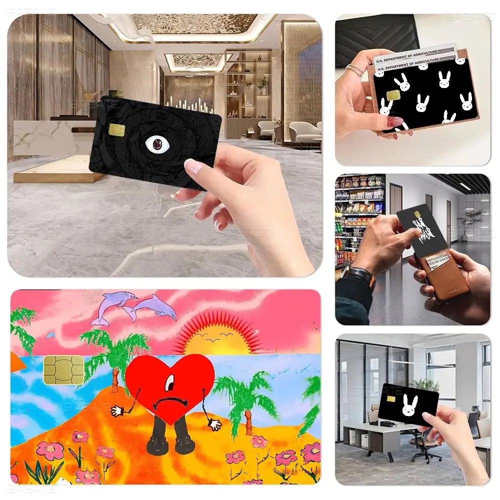 Singer Bad Bunny Various Anime Bank Credit Cards Bus Pass Stickers Cool Decoration Waterproof Stickers Collection Toys Gifts