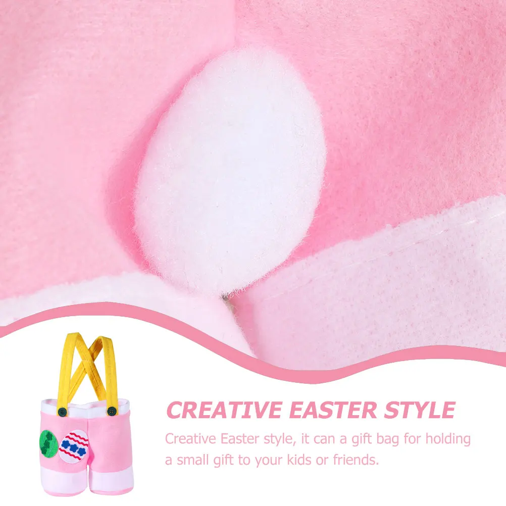 

Creative Easter Trousers Shaped Bags Pink Decorative Storage Pouches Kids Gifts Mints Chocolate Portable Party Containers