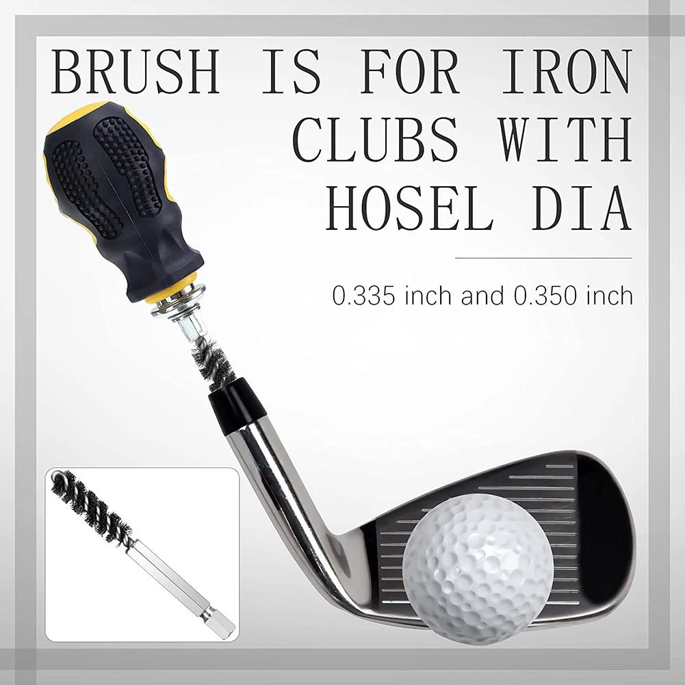 Golfclubs Hosel Brush Golf Club Brush Staalborstel Reinigingsgereedschap Elektrische boor Staalborstel voor ijzer en hout, 2 stuks