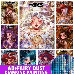 Fairy Dust AB Zodiac Witch 5D DIY Diamond Painting Astrology Constellation Girl Art Mosaic Embroidery Home Decor Kids Gift