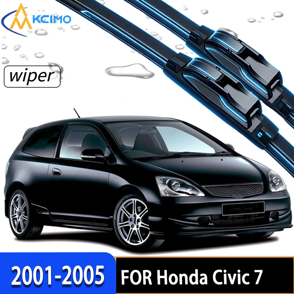 

Premium Front Windshield Wiper Blades with Durable Rubber Stable All-Weather Performance for Honda Civic 7 2001-2005