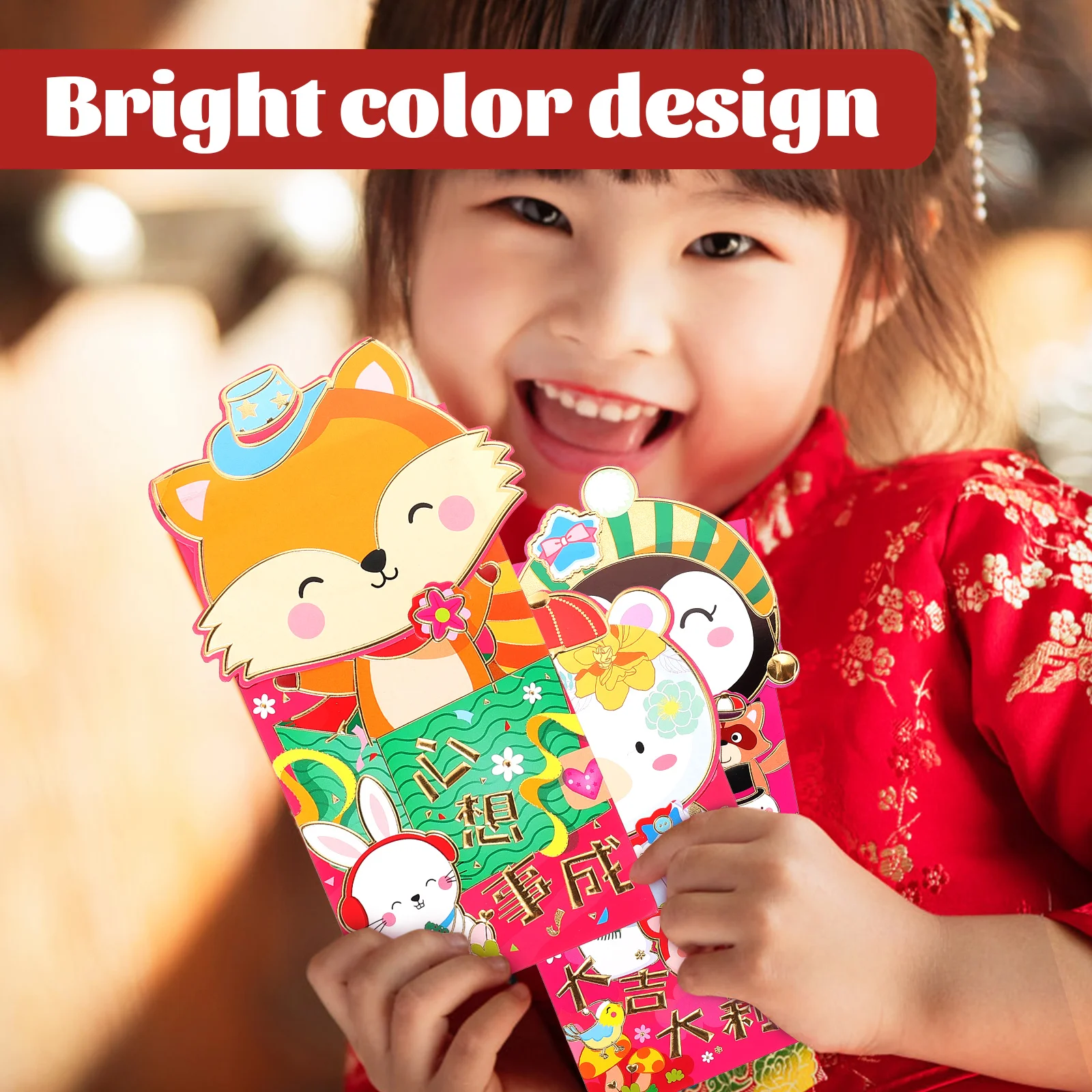 

12 Pcs Red Envelopes Year of Rabbit Lucky Money Bags 2023 New Year Gift Pouches Cartoon Packets Spring Festival Envelopes Paper