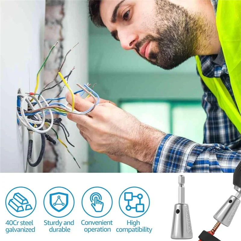 

Инструмент для скручивания проволоки, инструмент для зачистки кабеля с шестигранным хвостовиком 1/4 дюйма и инструмент для скручивания кабеля, инструмент для скручивания кабеля-AA98