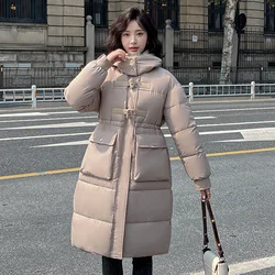 Winter black zipper hoddies warm fluffy winter jacket coats for women long coat mid lengths