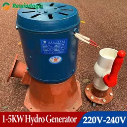 1000W-5000W Generator 220V 50Hz Aluminum Alloy Turbine Hydroelectric Generator Household Miniature Inclined Water Generator