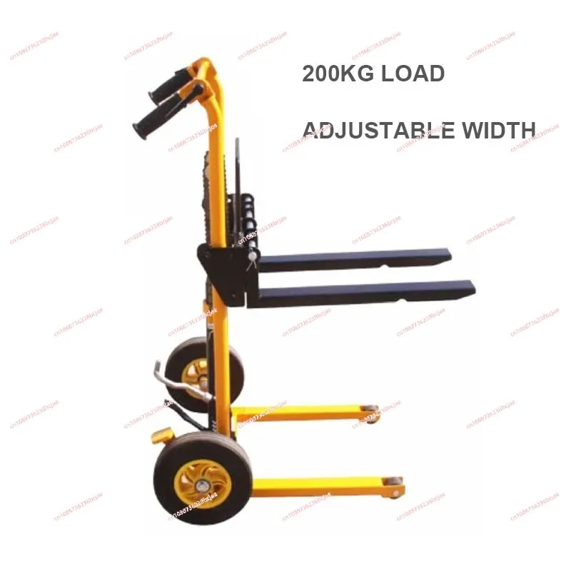 200kg load-bearing forklift, portable manual handling stacker, light and small household lift truck, hydraulic unloading