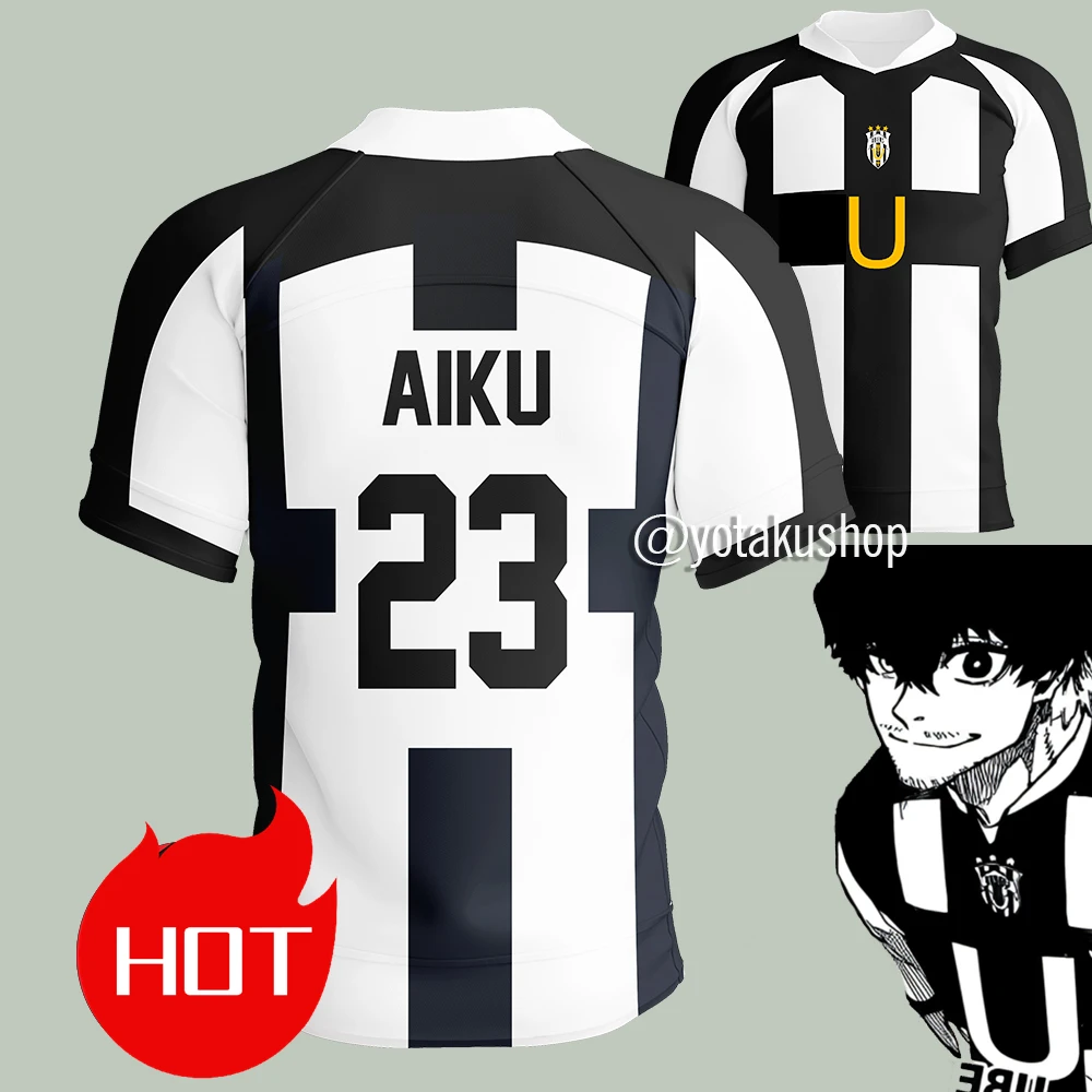 2025 Blue Lock Ubers Jersey Soccer V-neck T Shirts Cosplay Uniforms Barou Aiku Lorenzo T Shirt Unisex Uber Street Wear Tops image 3
