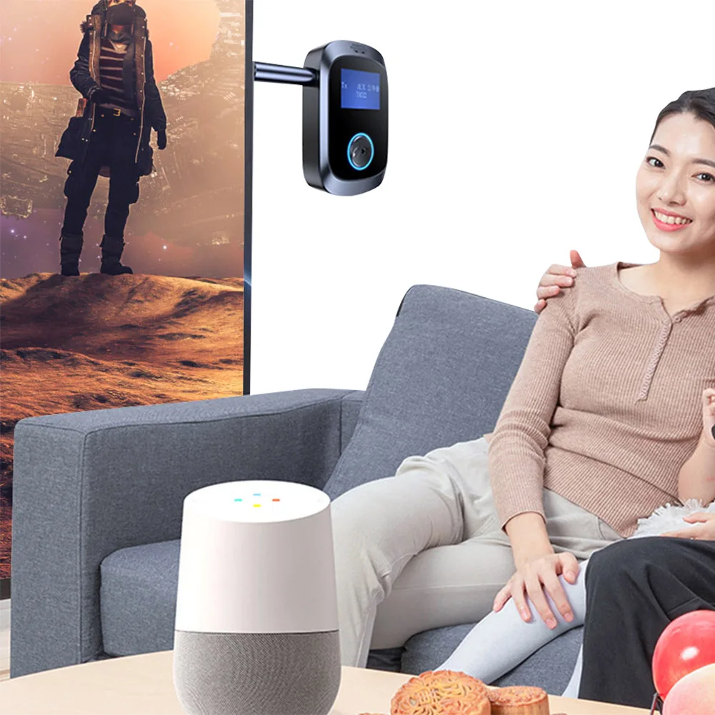 Audio Receiver Transmitter Bluetooth-Compatible 5.4 with Mic Audio Music Receiver Stereo Music Wireless Adapter for Car Speakers