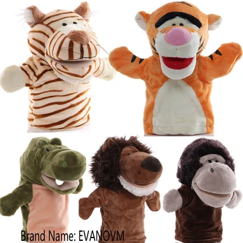 Marionnette à main de dessin animé pour enfants, marionnettes à main d'animaux, jouets en peluche de beurre pour enfants, semblant de raconter des histoires, 25cm