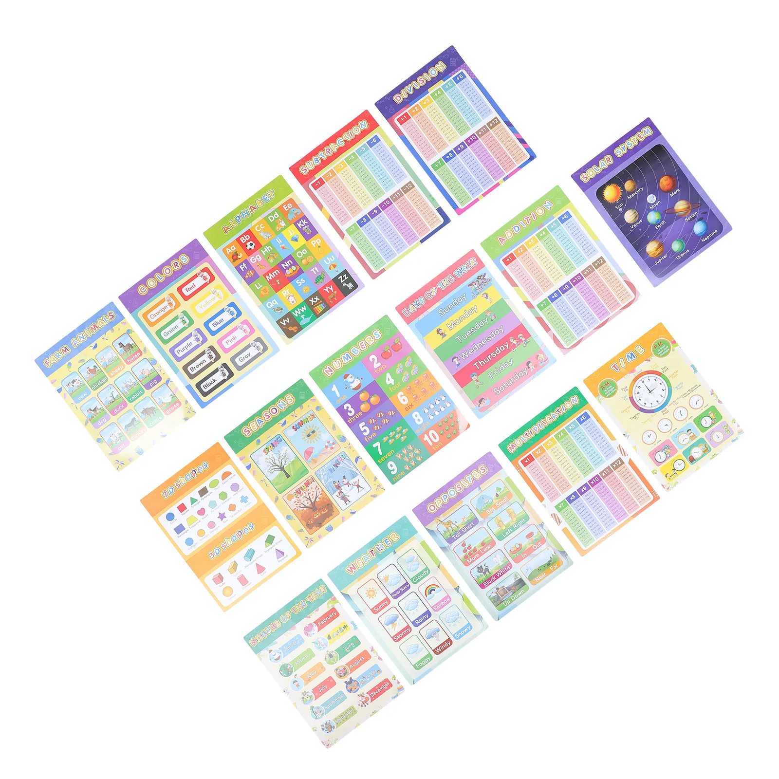 16-pcs-posters-kindergarten-learning-chart-early-education-wall-map-kids-cartoon-children-english