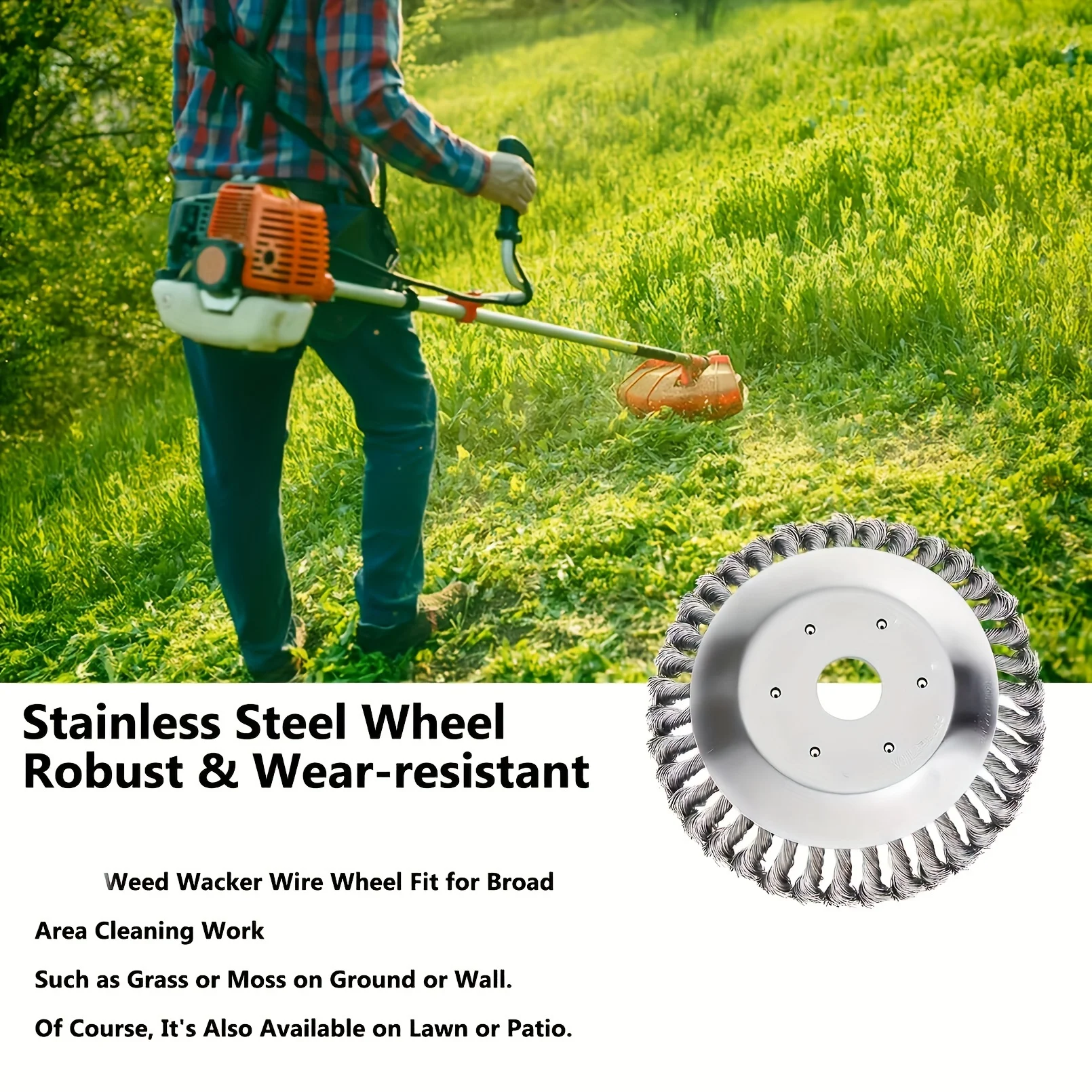 استبدال رأس تشذيب العشب مقاس 6 بوصات مناسب عالمي لجزازة العشب، ملحقات أدوات البستنة سهلة التركيب