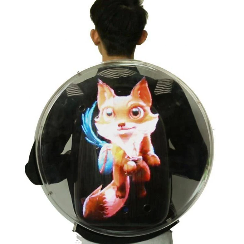 Holographic Advertising Machine Screen Small 3D Led Fan Backpack Sale Display Advertising LED Fan Display with Backpack