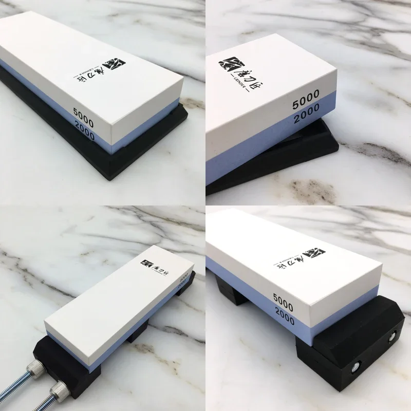

GRINDER Whetstone 2000/5000# Professional sharpening stone Angle guide Fixde Diamond Non Slip base Kitchen sharpening system