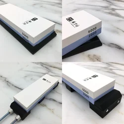 GRINDER Whetstone 2000/5000# Professional sharpening stone Angle guide Fixde Diamond Non Slip base Kitchen sharpening system