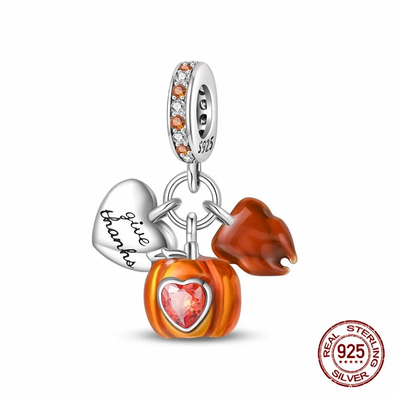 

925 sterling silver heart-shaped pendant beadset with cubic zirconia paired with an original bracelet a DIY women's jewelry gift