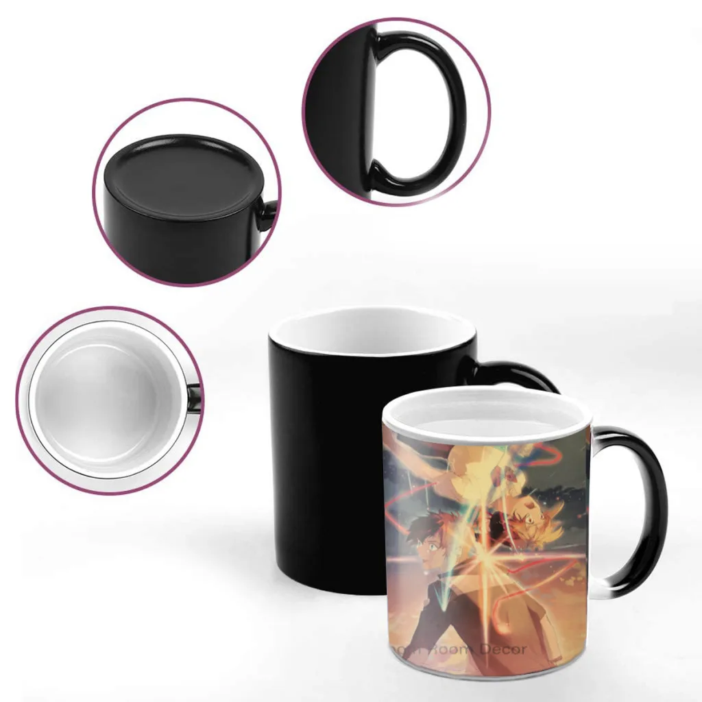 Anime-Movie-Your-Name-One Piece Coffee Mugs And Mug Creative Color Change Tea Cup Ceramic Milk Cups Novelty Gifts