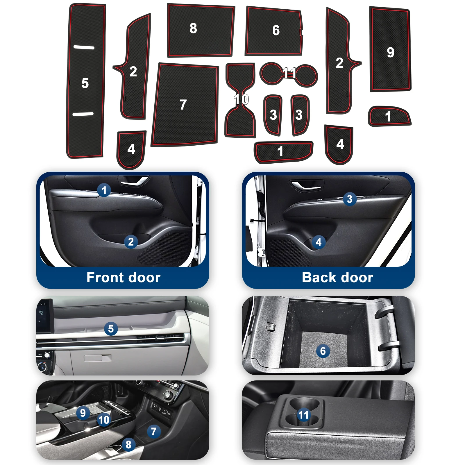 For Hyundai Tucson NX4 Limited 2025 2026 Car Door Groove Mat Anti-slip Slot Pad Auto For Hyundai Tucson 2025 Accessories