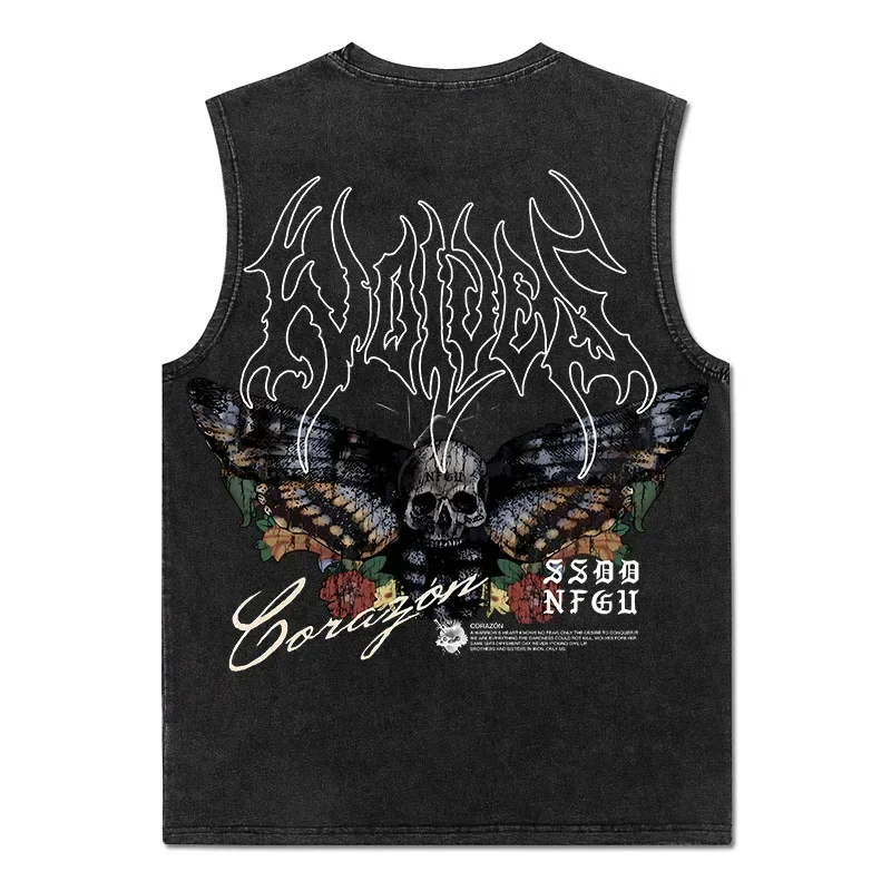 Erkek kolsuz gömlek Casual spor giyim yıkanmış yelek kaslı atlet spor salonu gömlek erkekler için giysi üst spor tankları