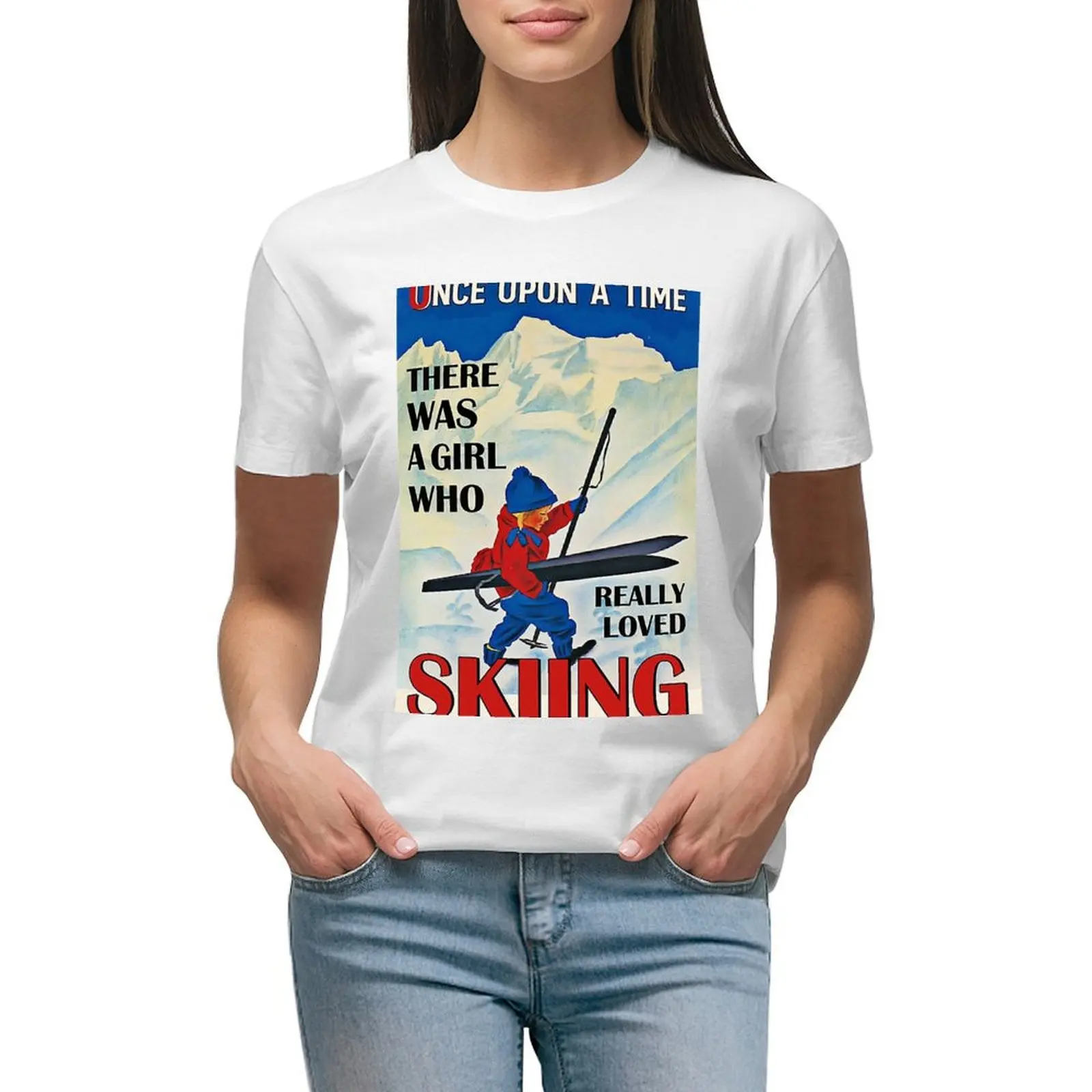 

Skiing Really Loved T-shirt summer clothes lady clothes western t-shirt dress for Women