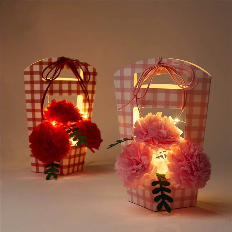 2025 New Pretty Bouquet Small Flower Basket Creative Children Handmade DIY Production Kit Teacher's Day/Birthday Gift