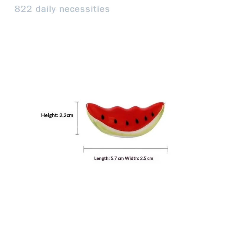 Food-safe Watermelon Ceramic Chopstick Rest Multipurpose Tableware Holder Spoon Fork Rack Decorative Pen Stand for Home Office