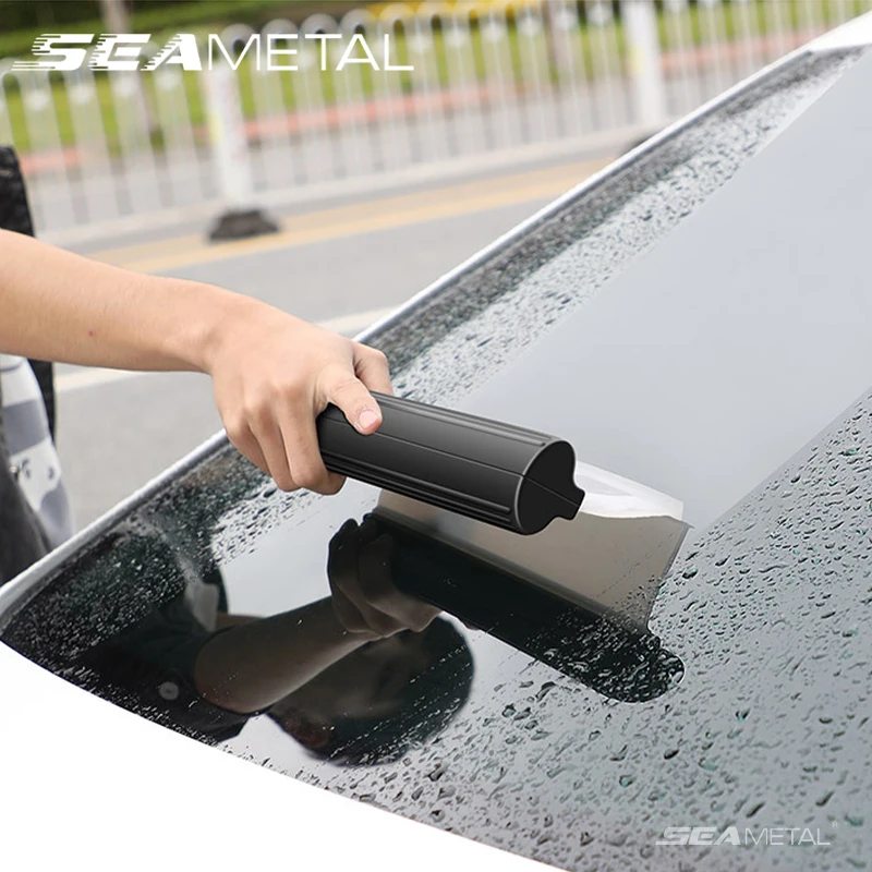 SEAMETAL Car Flexible Soft Silicone Water Wiper Car Window Cleaning Glass Scraper Handy Squeegee Auto Blade Clean Scraping Tools