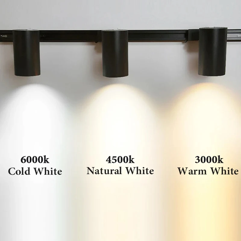 Set LED Track Lighting Indoor Ceiling Spot Lights for Living Room Store Decor COB Spotlight 3Colors Lamp Led Track Light Rail