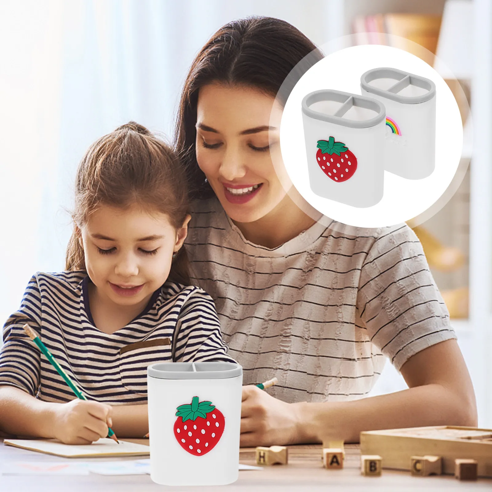 

2Pcs Desktop Organizer Pen Pencil Holder Storage Container Cosmetics Tools Chopsticks Forks Office School Home Decor Desk