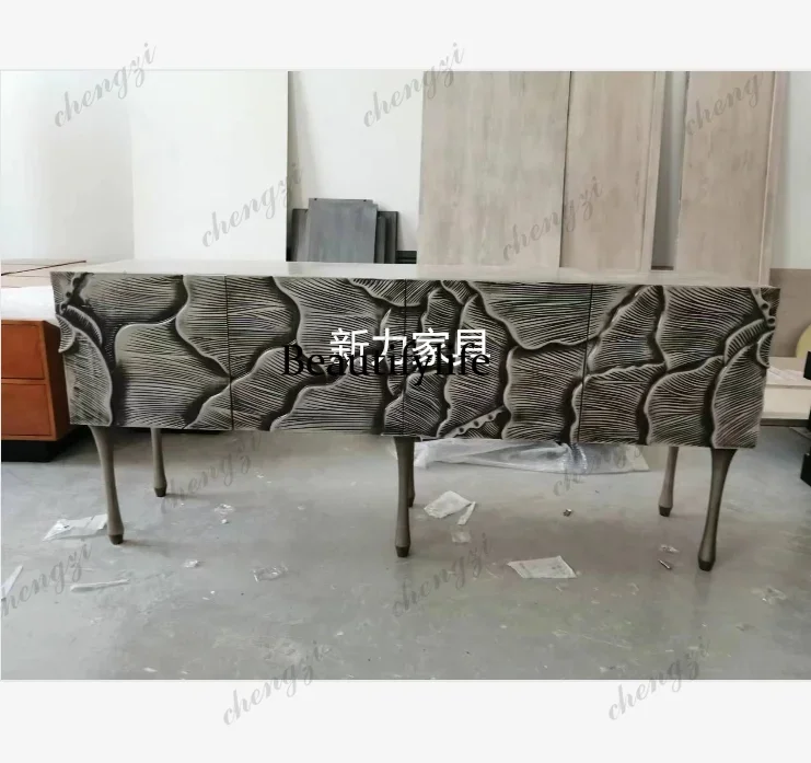 

New arrive French light luxury solid wood porch corridor TV cabinet American simple foyer entry wall table modern decorative cab