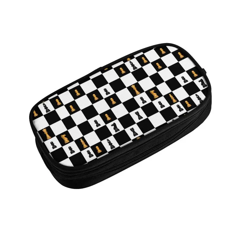 Customized Power Play Chess Game Cute Pencil Case Boy Girl Large Capacity Chess Lover Piece Pencil Pouch Student School