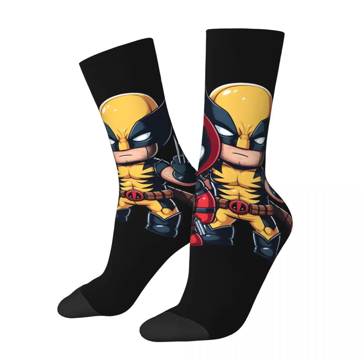 Hip Hop Retro Popular Movies Crazy Men's compression Socks Unisex Deadpool & Wolverine Street Style Seamless Printed Funny