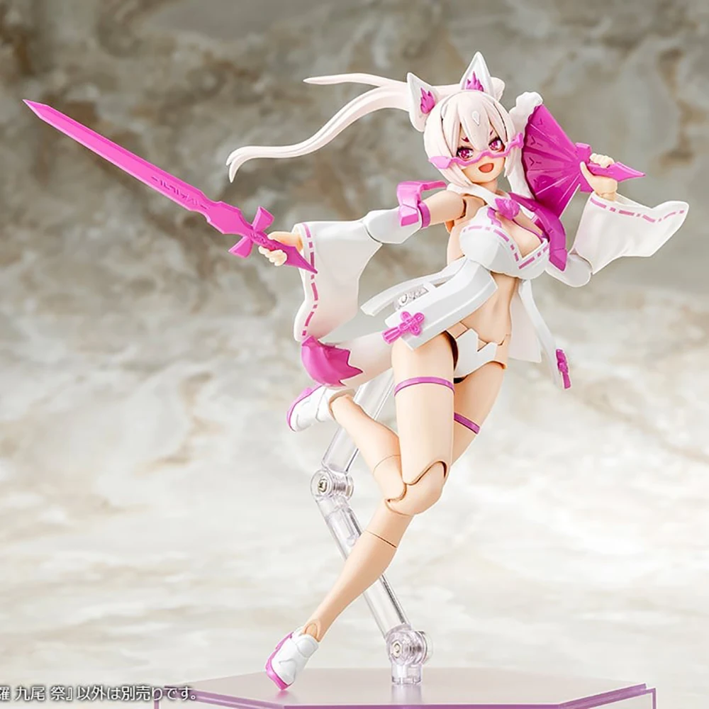 Original Kotobukiya KP720 Megami dispositivo Asra Festival de nueve colas montar modelos Kits Kawaii figura de acción Anime modelo juguetes 14Cm