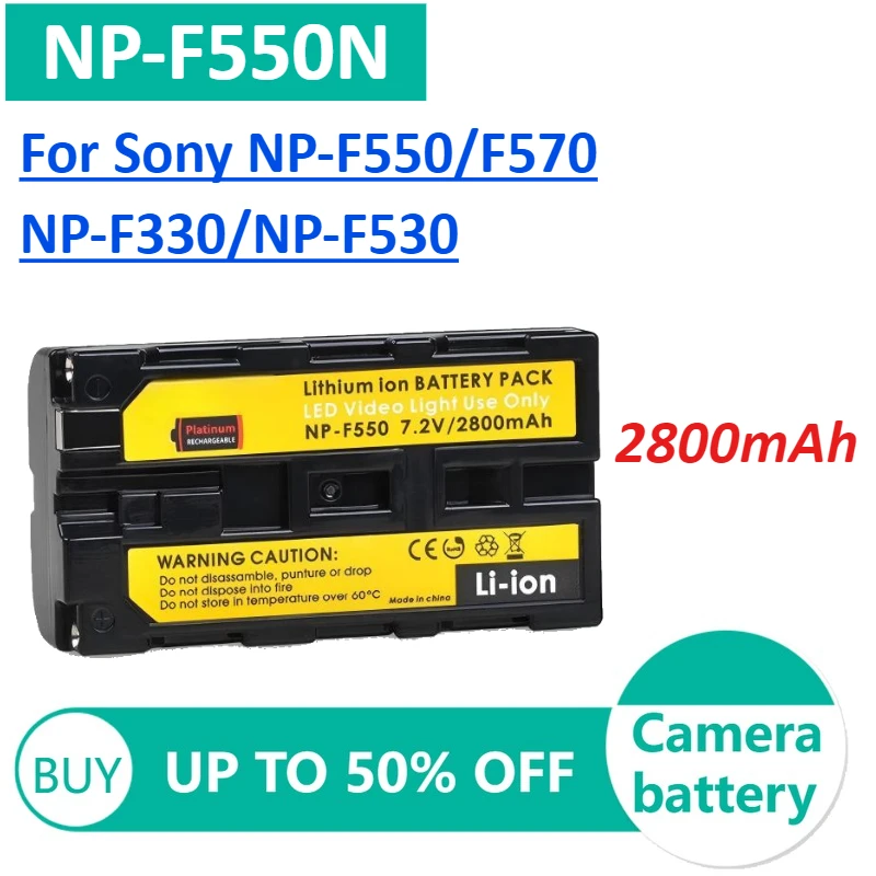 

Rechargerable Battery 2800mAh NP-F550 Fill Light Battery for Sony NP-F550 F570 NP-F330 NP-F530 Digital Batteries