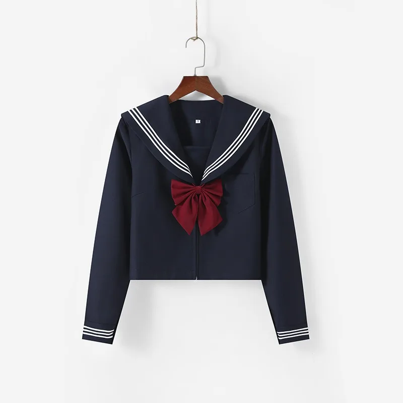 Japanese School Uniform Girls Fashion Versatile College Style Fresh Sweet Jk Suit Basic Sailor Suit Female Long-sleeved Suit New