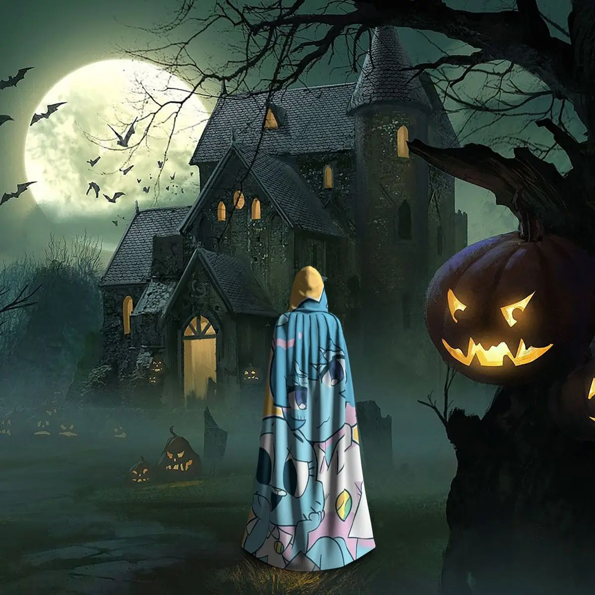 Nicole gumball watterson capa longa com capuz bruxa traje medieval cosplay capa halloween vampiro adulto unissex