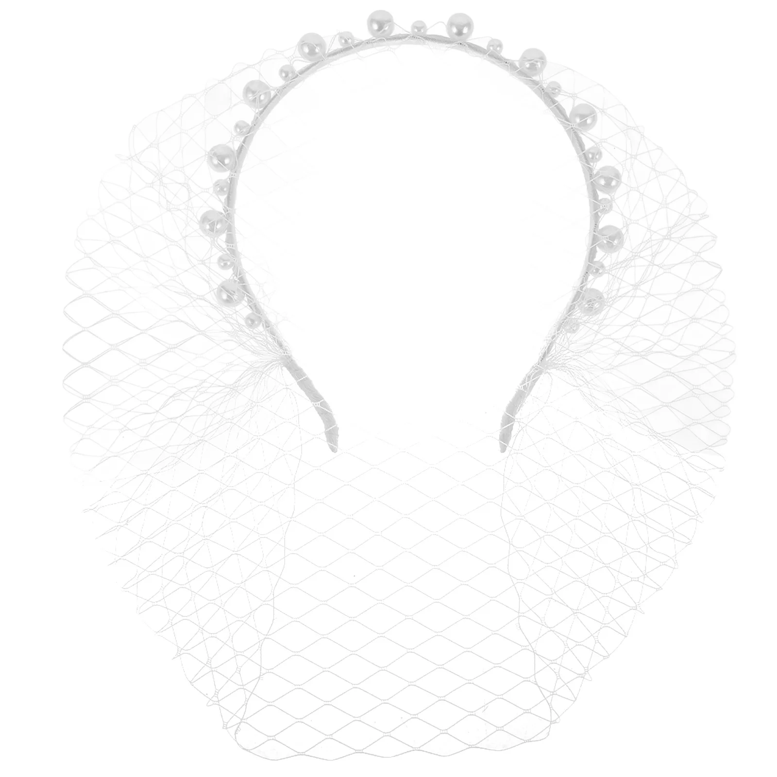 

Vintage Style Pearl Mesh Veil Headband Bridal Wedding Headpiece Fascinator Lightweight Breathable Elegant Bachelorette Party