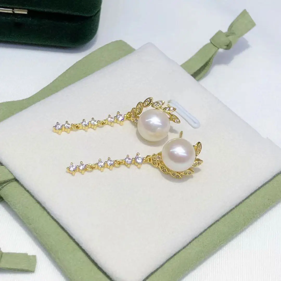 

Оптовая продажа, серьги из стерлингового серебра S925, фурнитура для крепления, базовые монтажные детали, аксессуар для жемчуга 8-9 мм, 5 пар/лот