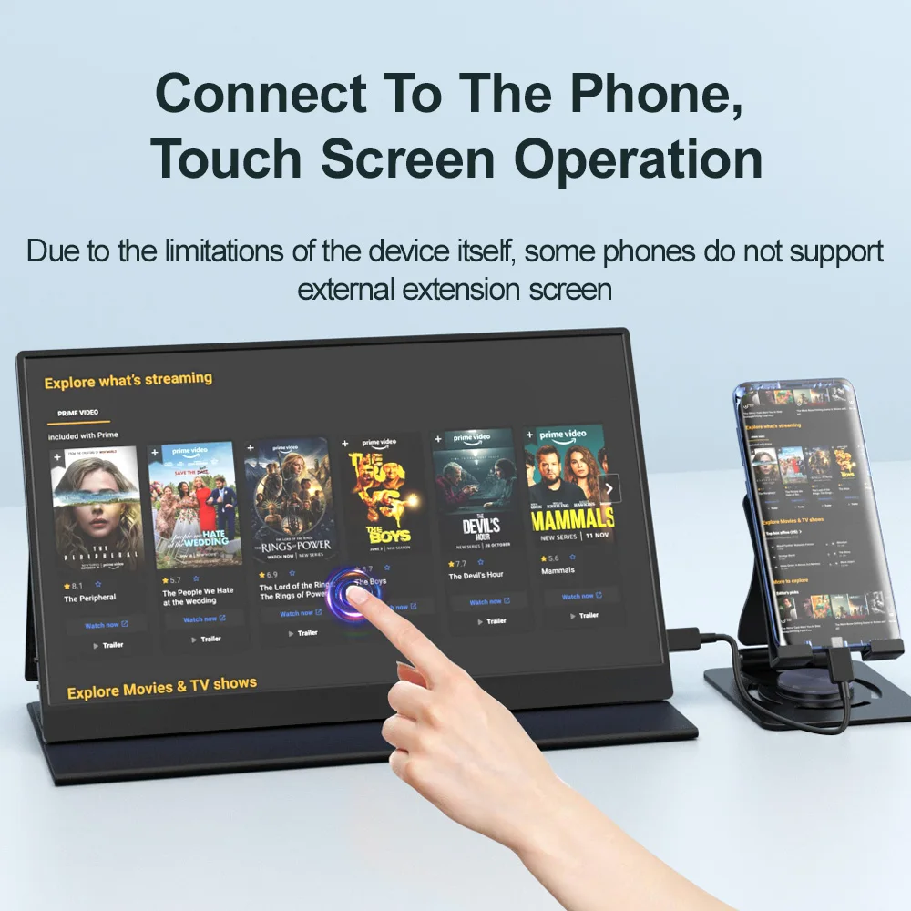 15.6 Inch IPS Portable Monitor 1920 x 1080 Touch Screen LCD Gaming HDMI USB C Display For PC Laptop Switch X-BOX PS4 Phone