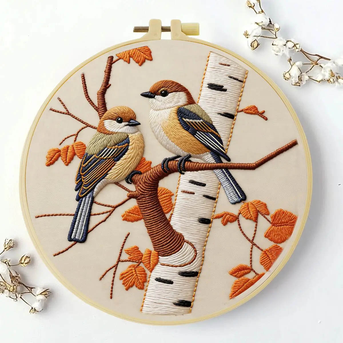 1 Stück 20X20CM/15X15CM 7,87/6,3 Zoll Tier - Vögel Stickerei Starter-Kit DIY-Kit DIY-Stickerei-Set Handarbeiten Malerei – Detail 2