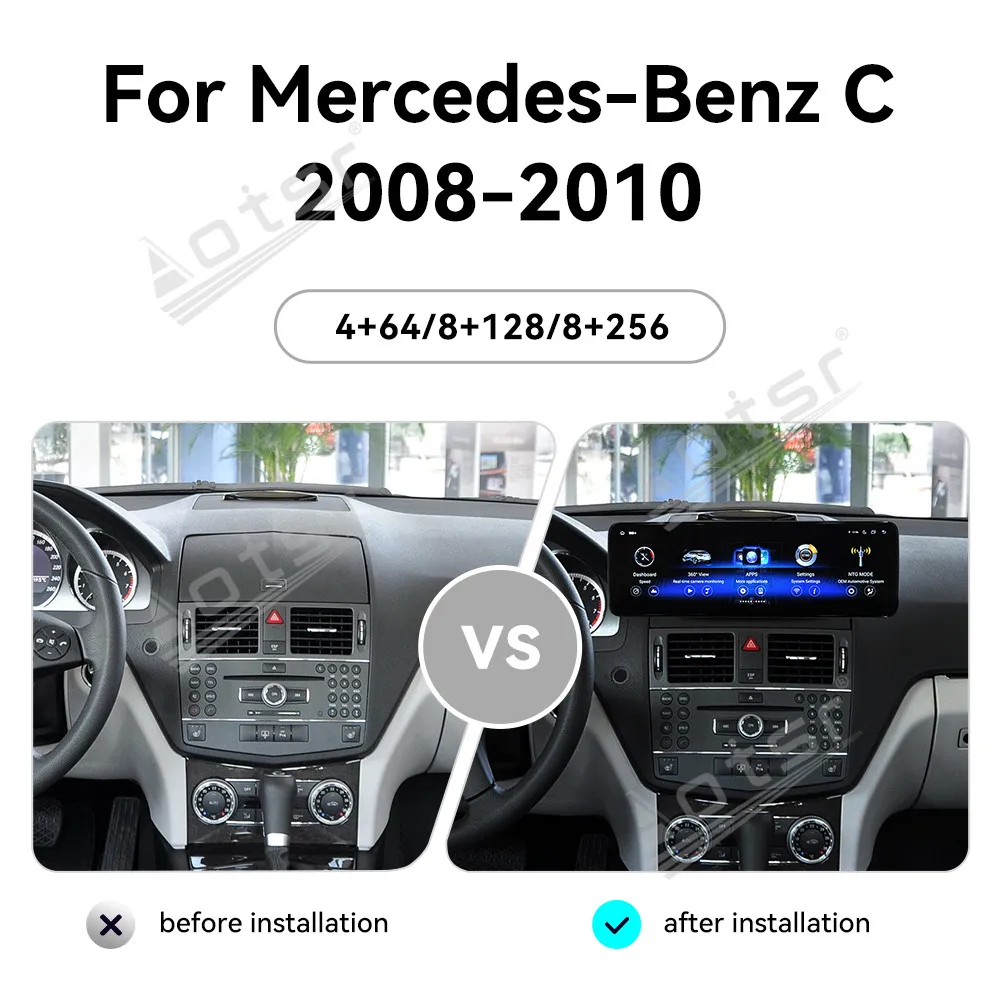 14.9 Inch Car Radio For Mercedes-Benz C 2008-2020  Auto Navi Audio Video Multimedia Carplay Play Stereo Head Unit Linux