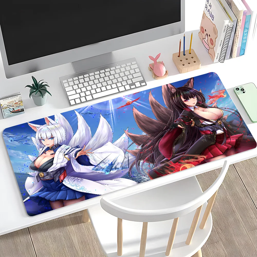 K-Kaga A-Azur L-Lane Mousepad Large Anti-Slip Mouse Pad Stitched Edges Mat Durable Desk Laptop Gaming​ Keyboard Pad XXL