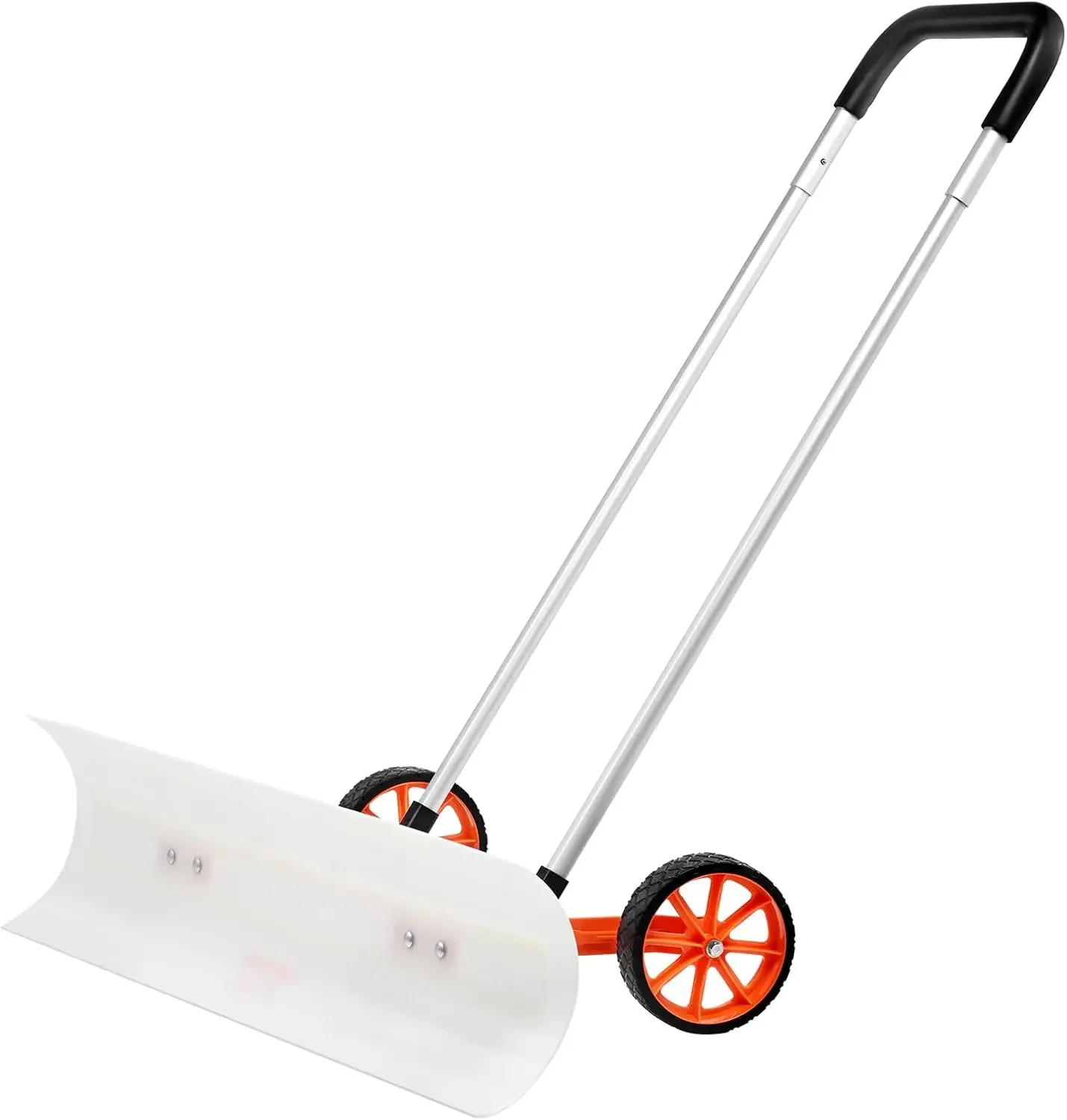 

Snow Pusher Shovel with Wheels for Driveway, 37 inch Bi-Directional Heavy Duty Plastic Snow Pusher on Wheels