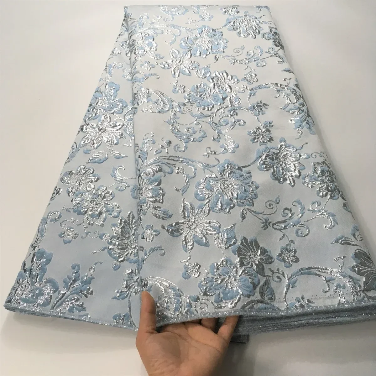 2024 New Design Jacquard Brocade Lace Fabric For Party African Organza Lace Fabric French Nigerian Wedding Lace Fabric KJK22115
