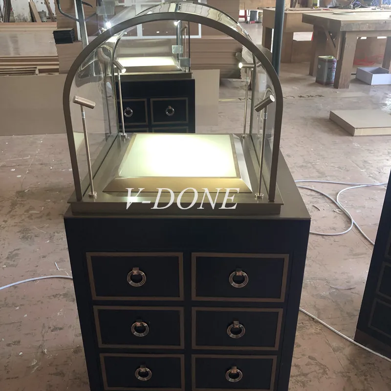 Customized-Custom made jewellery glass display cabinet showcase